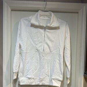 Amazon Women's White Quarter-Zip Top